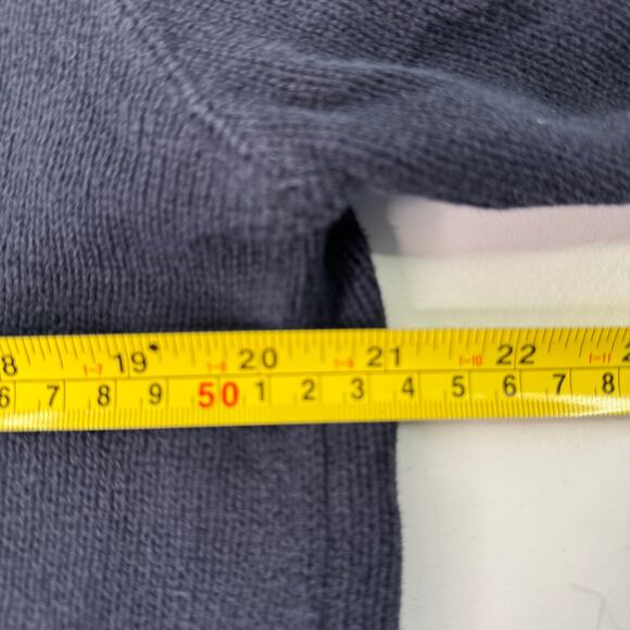 VTG 90's Eddie Bauer Sweater Men Med Navy Cotton Chunky Knit  Hong Kong - Picture 6 of 7